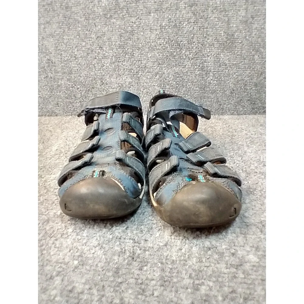 Keen Kids Seacamp II CNX Blue Black‎  Outdoor Sandals Size 3 US NO LACES